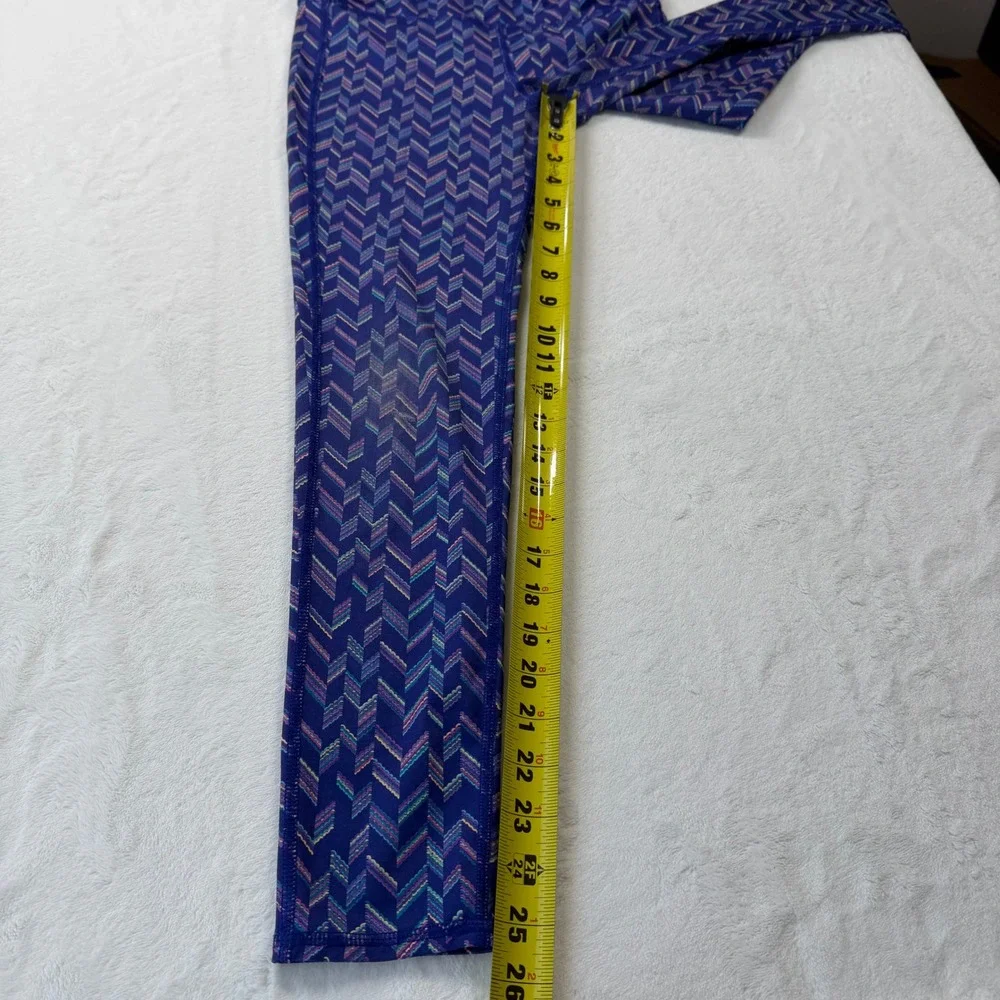 Old Navy Active Leggings Girls L‎ 10-12 Purple Chevron Go-Dry Good Condition